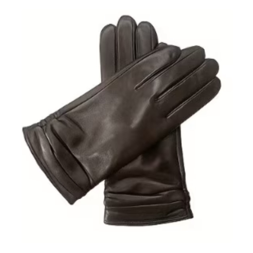 Coffee Brown Leather Gloves